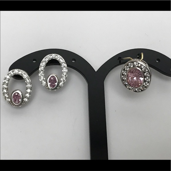 Pink Sapphire Earrings & Pendant Set - Picture 7 of 11